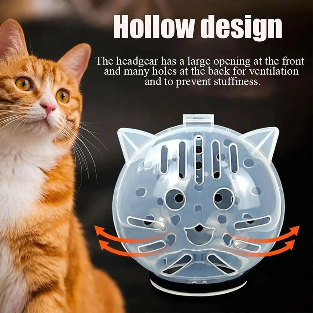 Cat Muzzle Anti-Bite Breathable Cat Grooming Supplies Grooming Mask Bath Grooming Anti-Licking Protective Space Hood