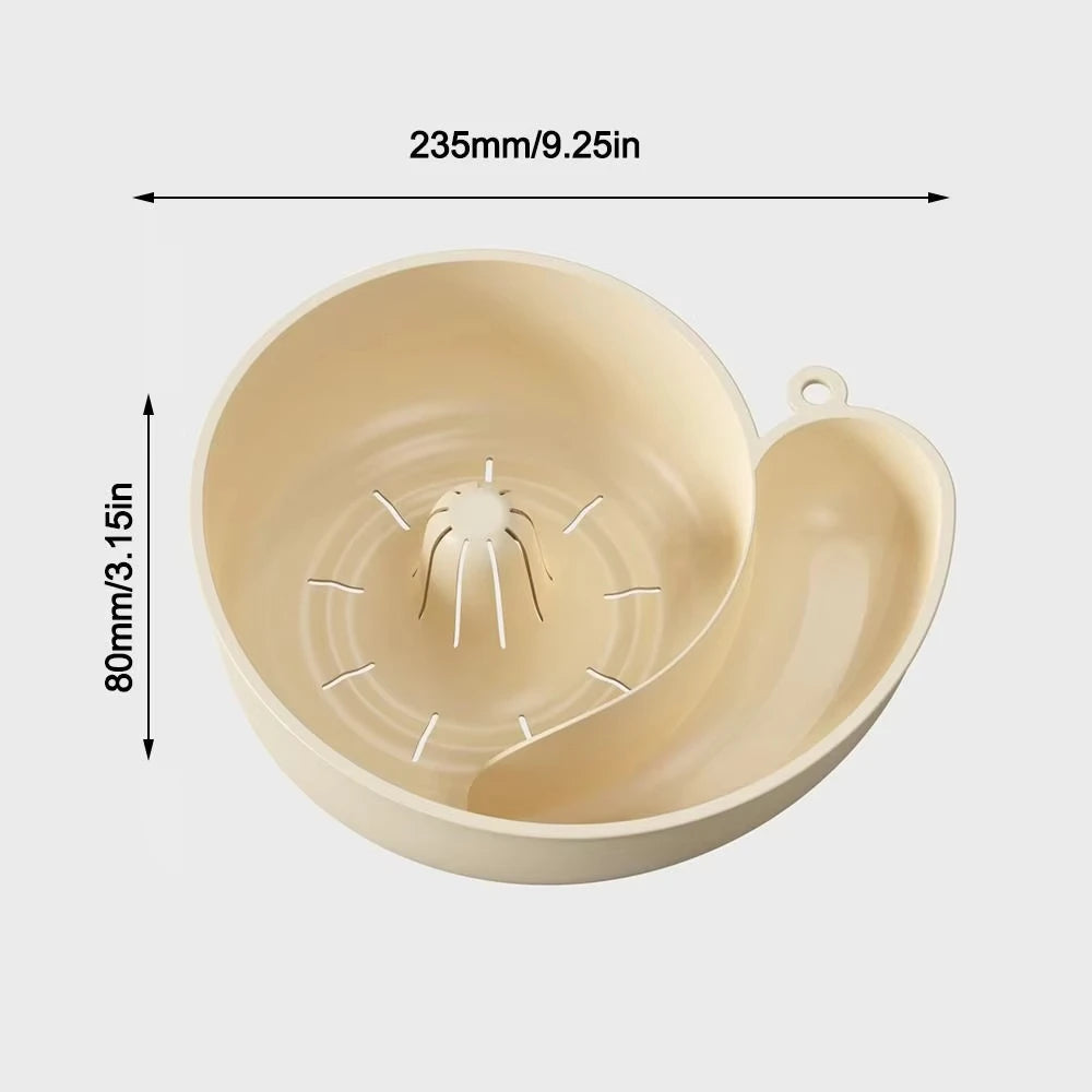 Snail Shape Fruit Drainer Basket Creative Automatic Rotation Clean Vegetable Washing Basin Multi-Functional Reusable