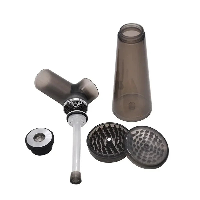 JOK JUK Acrylic Water Smoking Pipe with Dry Herb Grinder Protable Handheld Hookah Kettle Tobacco Shop Smoke Grass Accessories