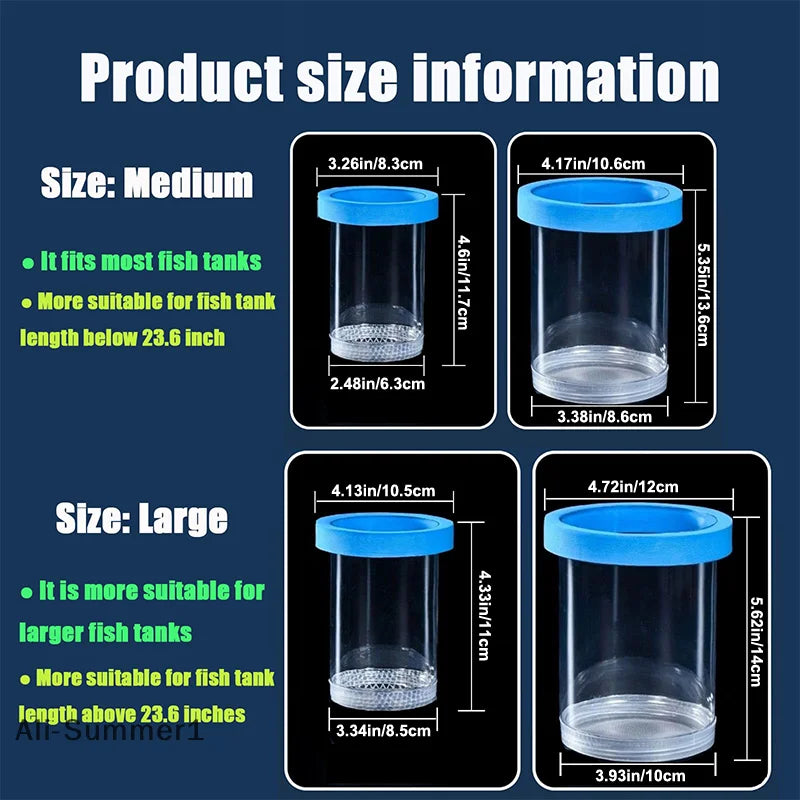【E】Floating Fish Breeding Isolation Box With Suction Cups 270°Flowing Water Propagation Separate Parent And Baby Fishes