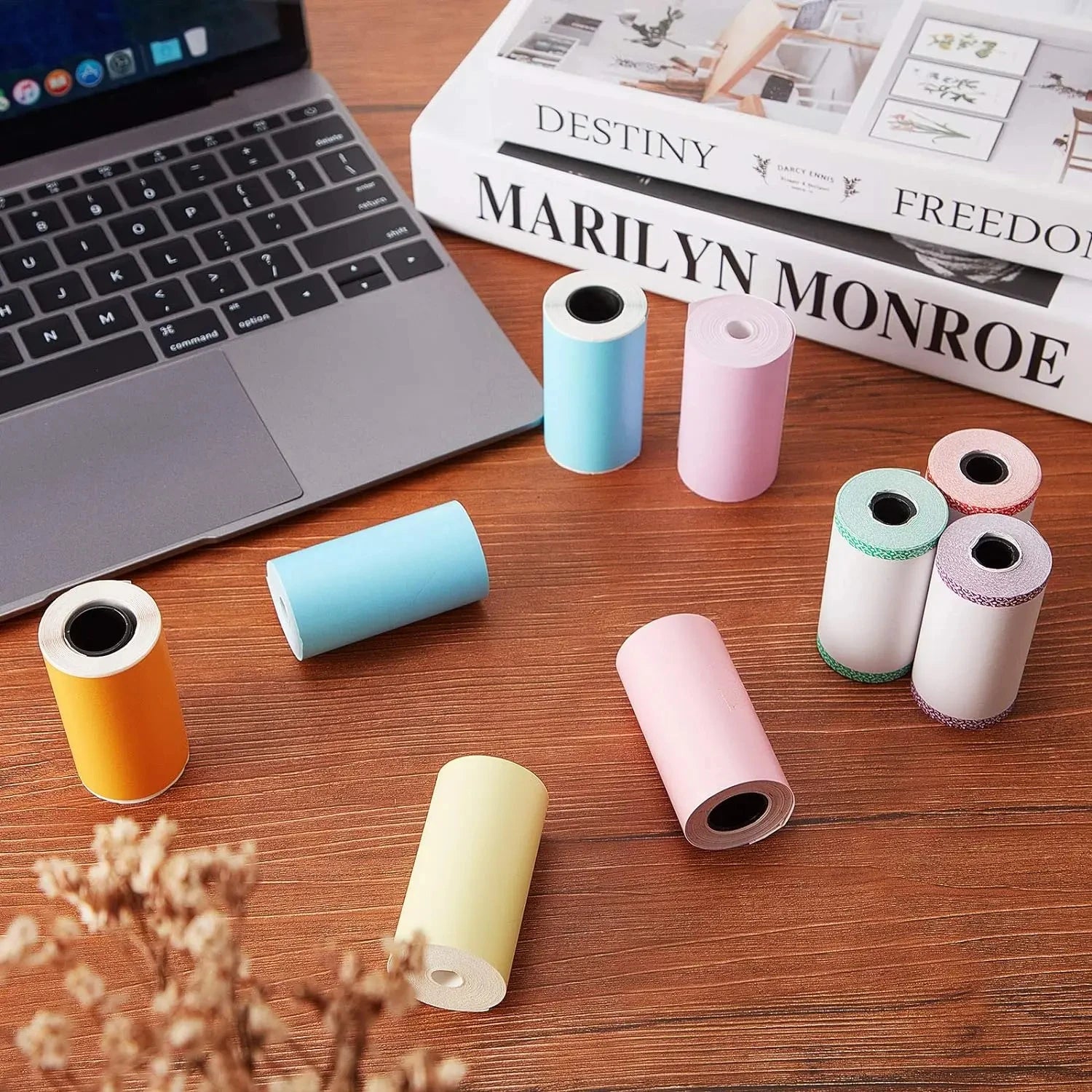 9 Rolls Thermal Printer Paper Adhesive 57X30mm Mini Printing Paper Rolls Printable Stickers For P1 Printer PeriPage A6 Printer