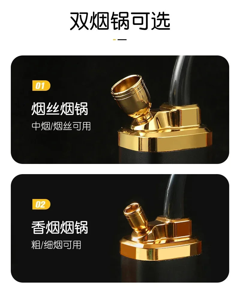 2026 New Hookah Bottle Personalized Engraving Pattern Portable Gift for Men's Thick Medium and Thin Tobacco 4 Water Bucket Pot