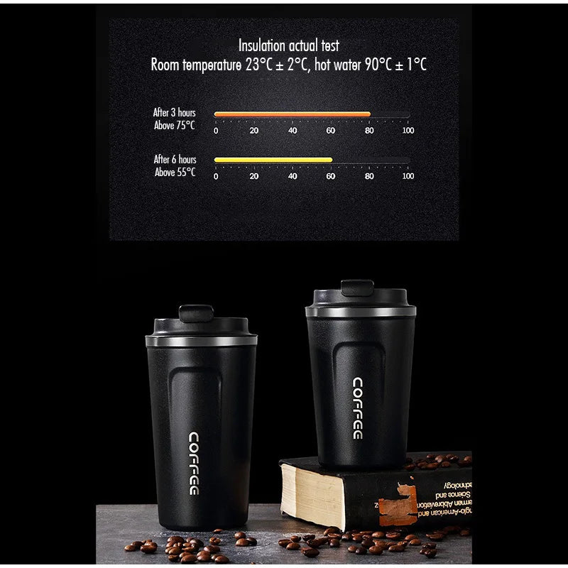380/510ml Thermos Coffee Mug Stainless Steel Insulated Cup Temperature Display Car Portable Vacuum Bottle Insulated Water Bottle