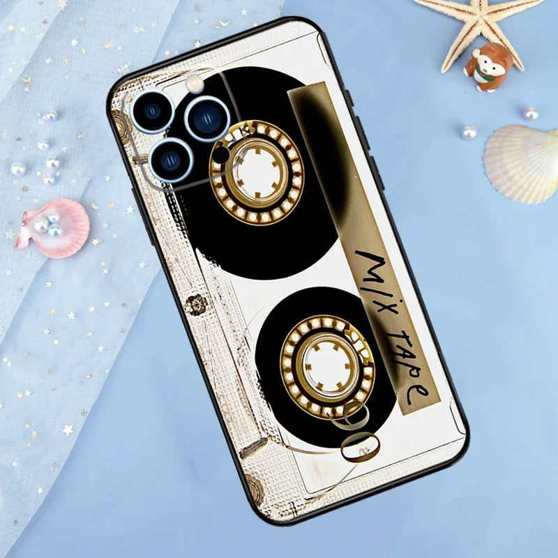 Vintage Cassette Tape Retro Phone Case For iPhone 17 16 15 11 12 14 13 Pro Max Mini X XS XR 7 8 Plus SE 16E Shockproof Cover