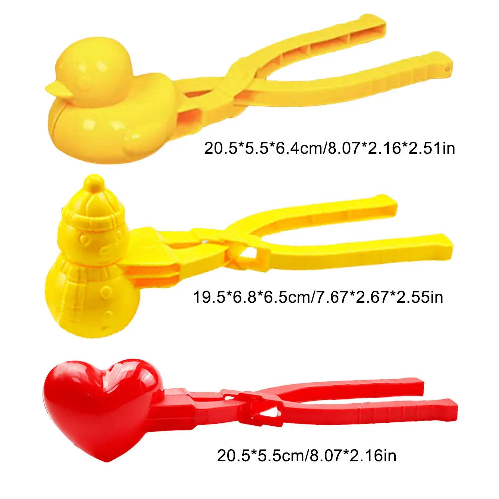 Snowball Maker Clip for Kids Adult Heart Snowflake Duck Shape Clip Tongs for Outdoor Sand Snow Ball Mold Toys Fight Sports Toys