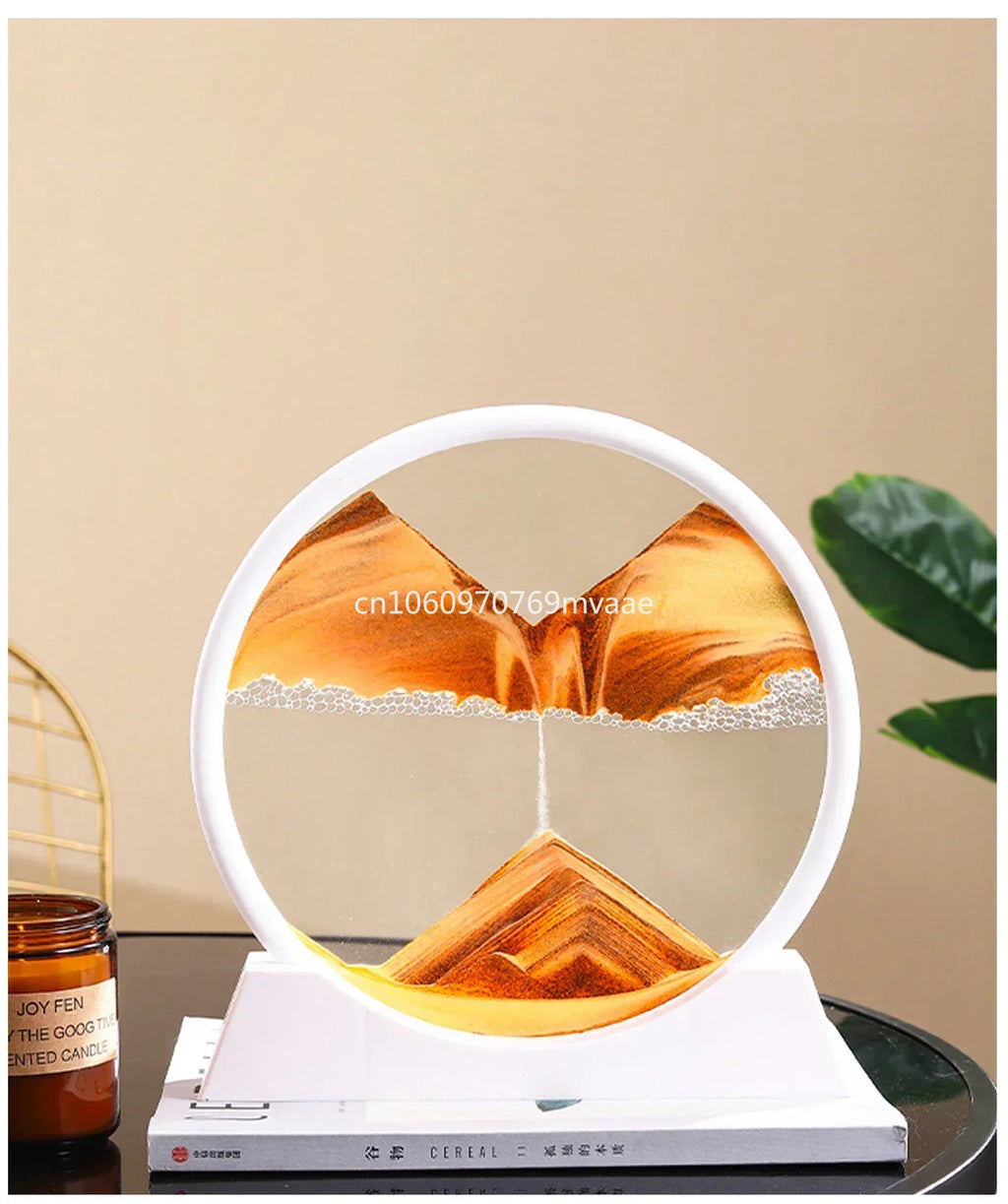 Sandscape Moving Sand Art Frame Quicksand 3D Dynamic Liquid Hourglass Kinetic Sand Painting Flowing Sand Office Home Decor Gifts