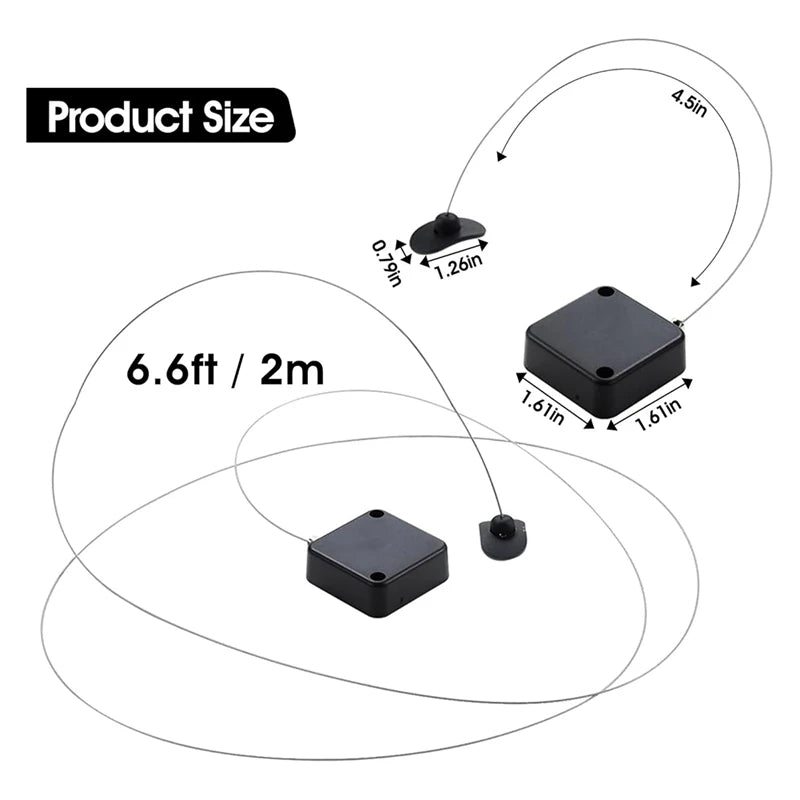 Y45A-Retractable Remote Control Tethers, Remote Cable Lock , 6.6Ft /2M Remote Control Security Lock For TV And DVD 2 Pcs