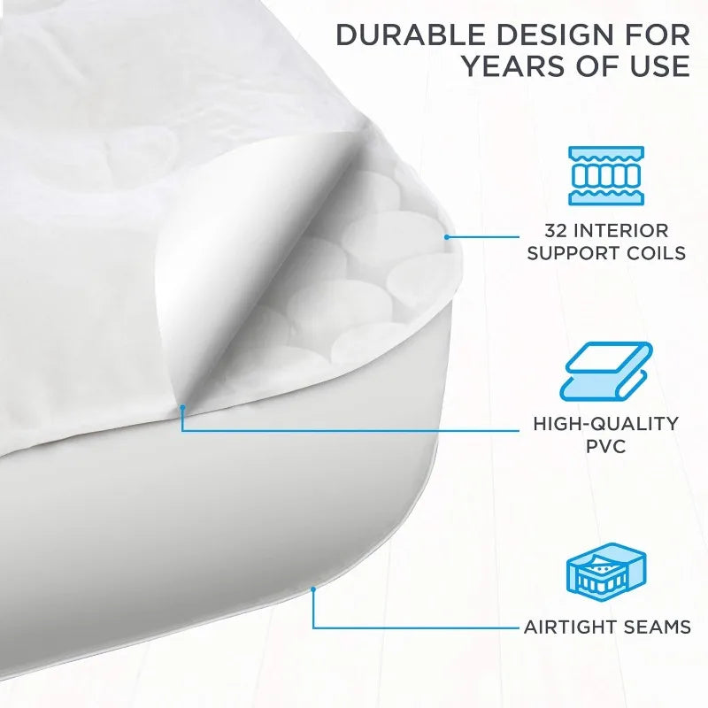 EZ-Bed (Twin) Air Mattress with Frame & Rolling Case, Self Inflatable, Blow Up Bed Auto Shut-Off, Comfortable Surface Ai
