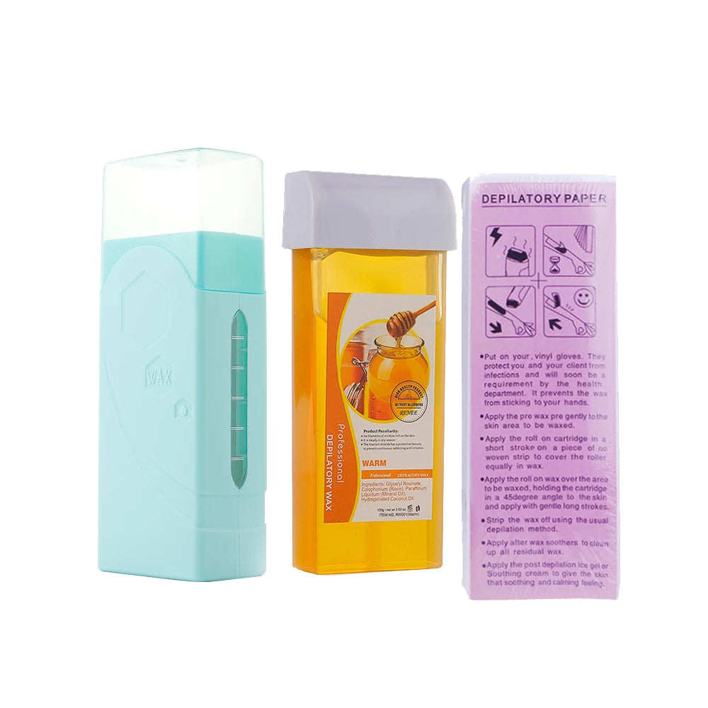 40W Roll On Depilatory Wax Heater Machine Portable Wax Cartridge Hair Removal Cream Heating Device Home Epilator Waxing Warmer