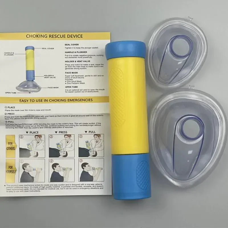 Anti Choking Device Life Saving Suction Emergency Anti Asphyxia CPR Training Mask First Aid Kit Adults & Children Home Rescue