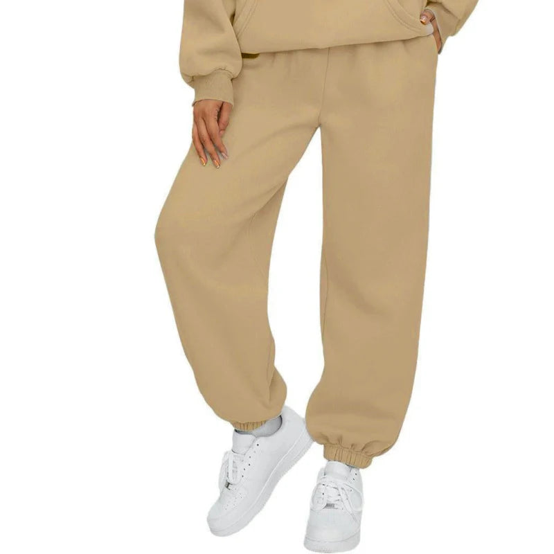 autumn winter Women's Pants Solid Color Sweatpants Daily casual Pants Women's Comfortable loose Drawstring Women's Trousers