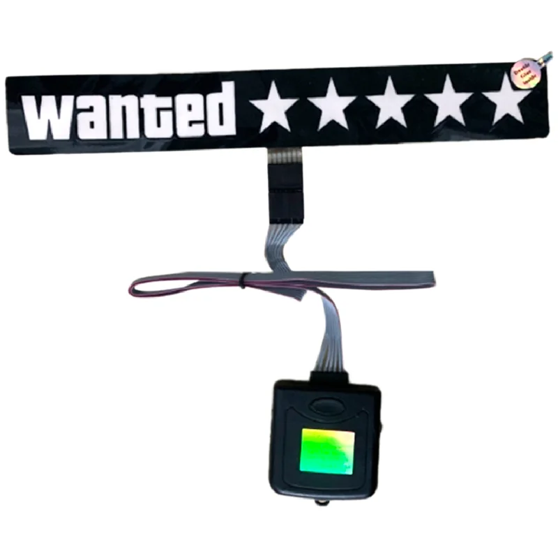Windshield Electric 5 Star Wanted Car LED White Light Up Window Stickers Accessories For JDM Glow Panel Decoration Accessories-A