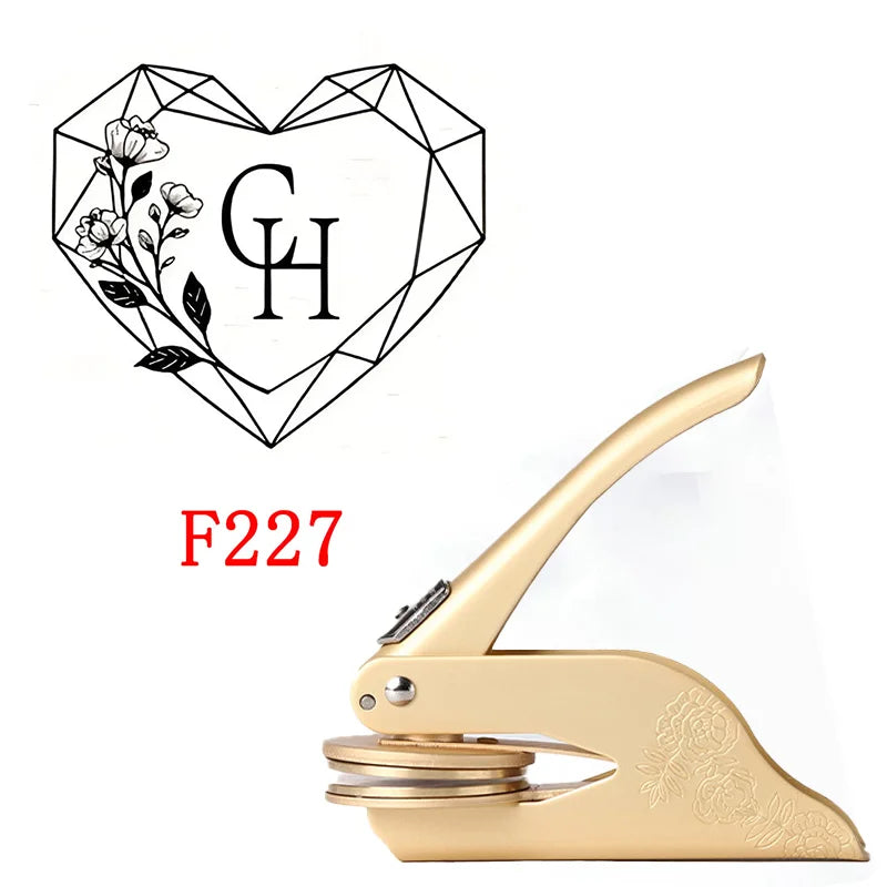 Custom Initials Embosser Stamp,Book Embosser Personalized LOGO Wedding Embossing Stamp, Address Stamp, Form the Library Embosser