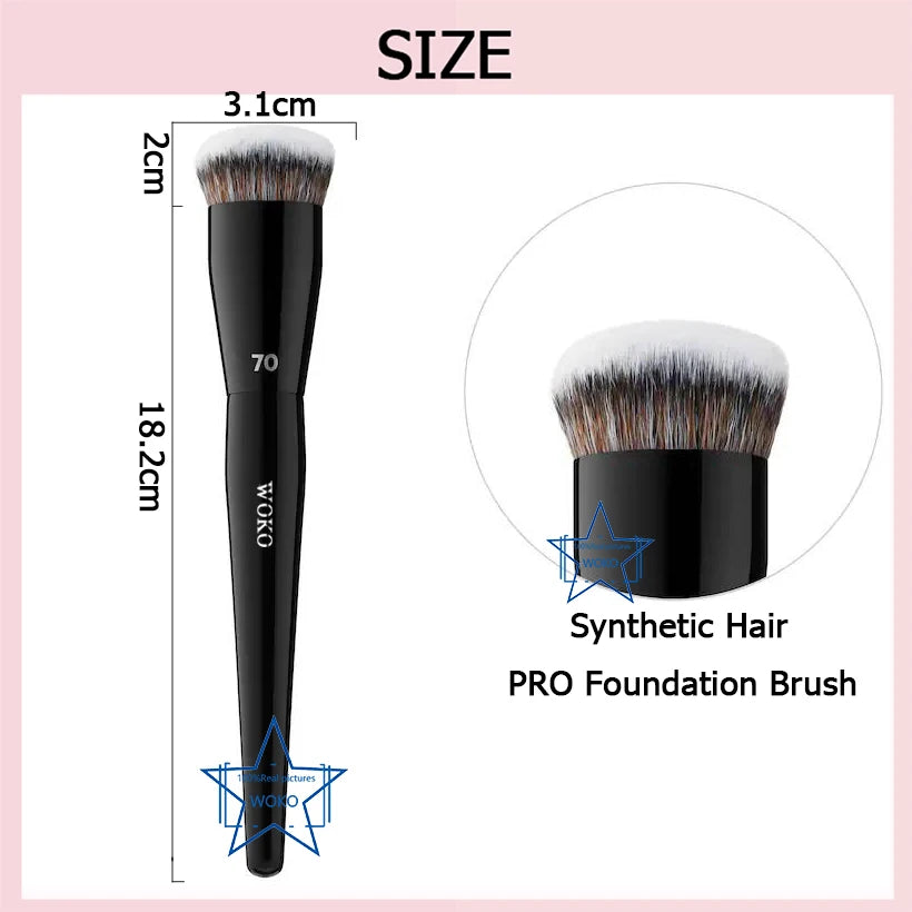 70 Pro Big Foundation Brush Cream Foundation Makeup Brush Chubby Professional Synthetic Hair Face Contour Foundation Makeup Tool