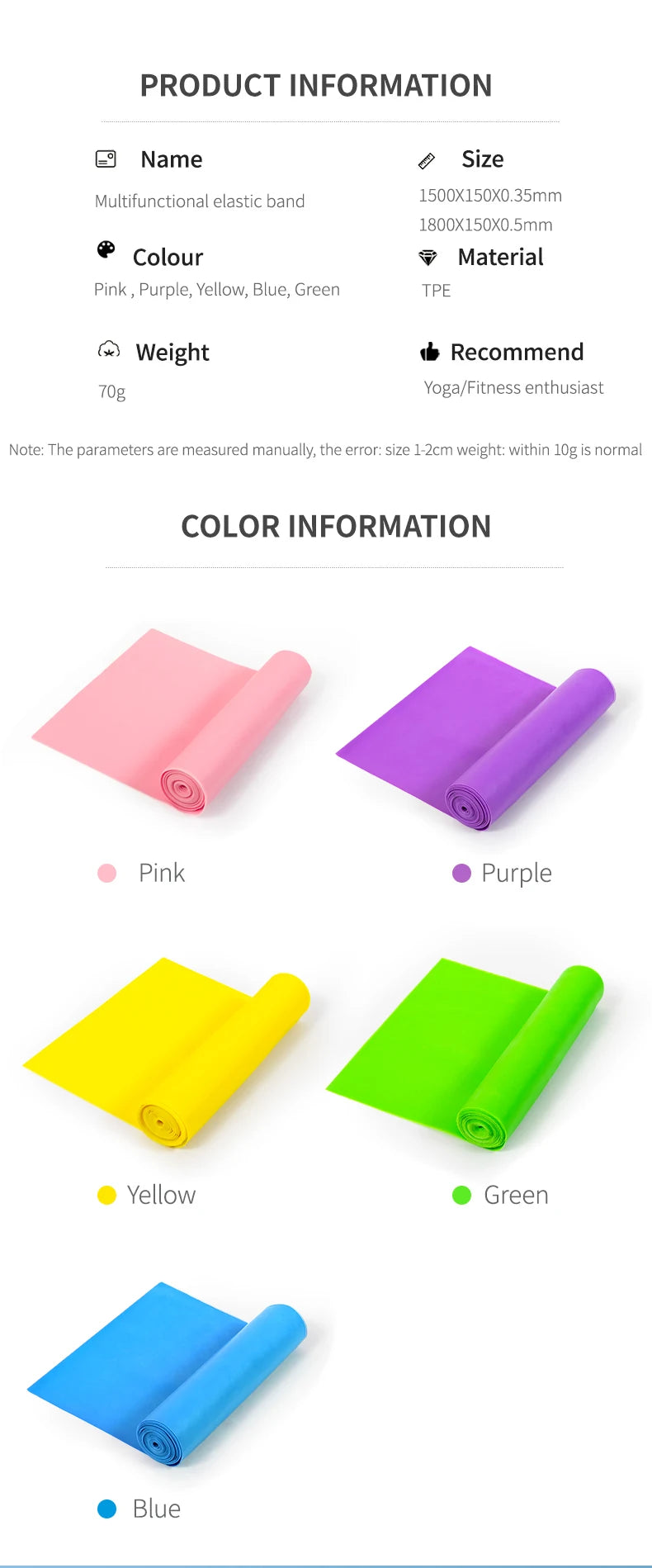 Yoga Pilates Elastic Resistance Band Fitness Training Band 150cm Fitness Elastic Rubber Gym Natural Rubber