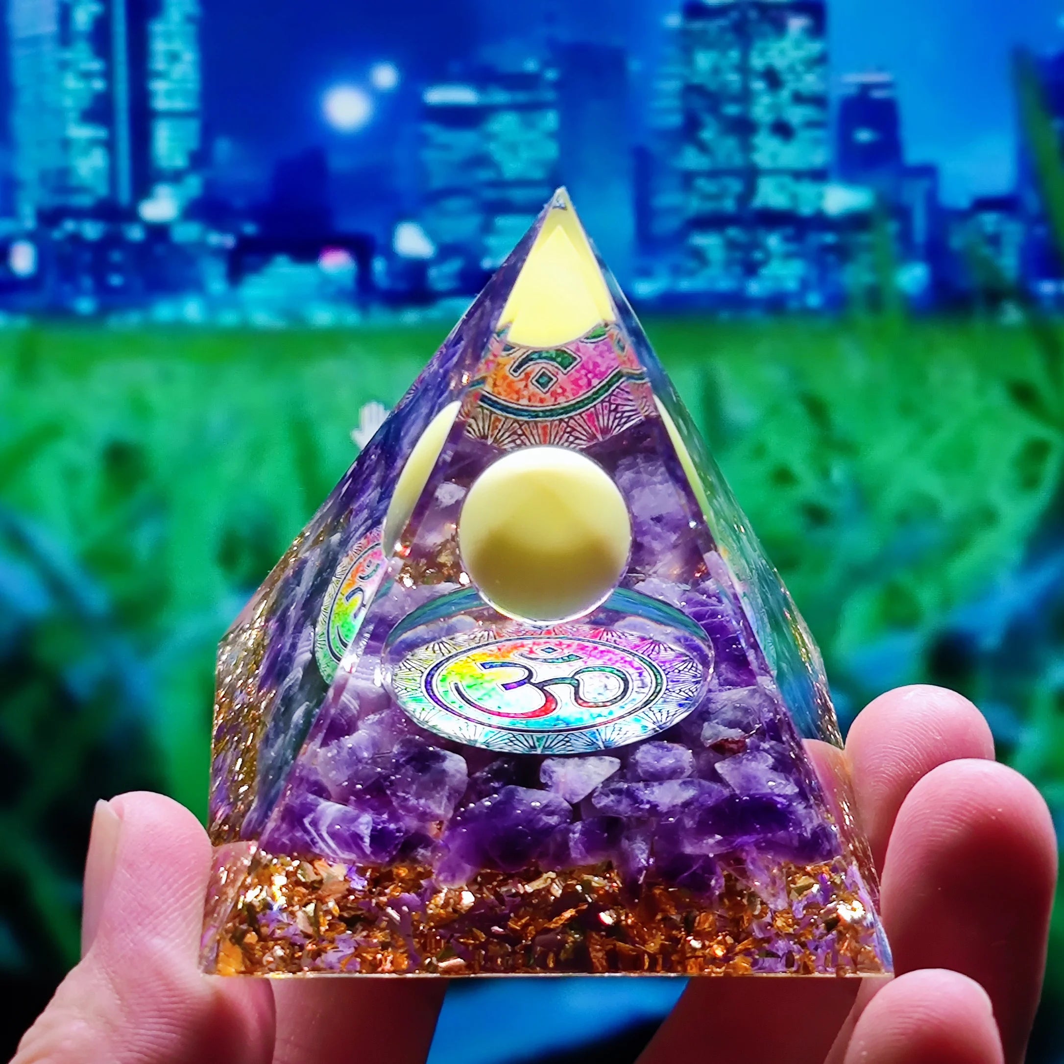 Orgonite Pyramid Crystals Natural Stone Orgone Energy Generator Healing Reiki Chakra Meditation Ornaments Crafts Office Decor