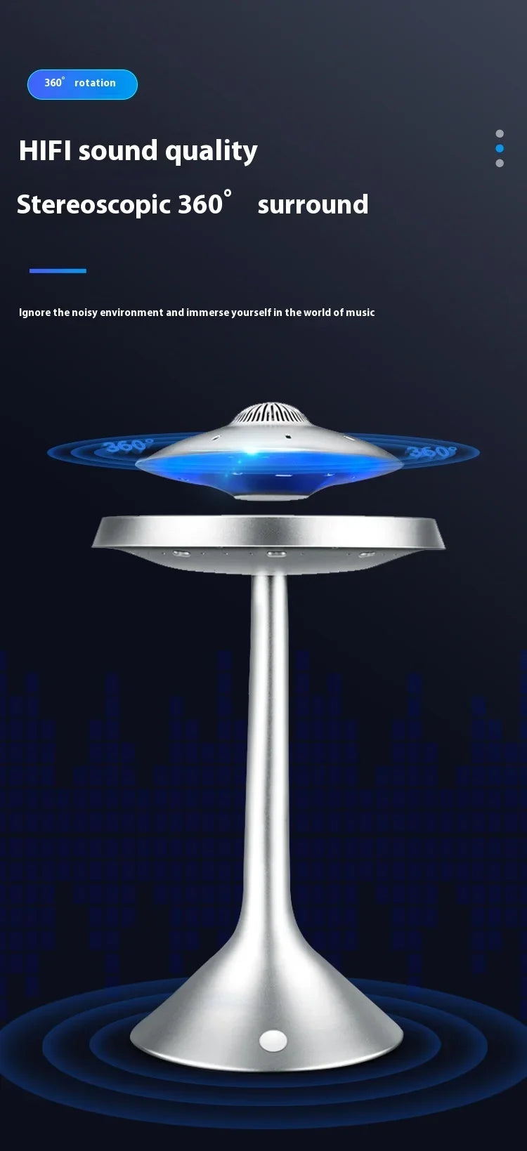 Creative Floating Bluetooth Speaker Magnetic Levitation UFO Gift for Kids 360 Degree Levitating Smart Audio Wireless 3D Surround