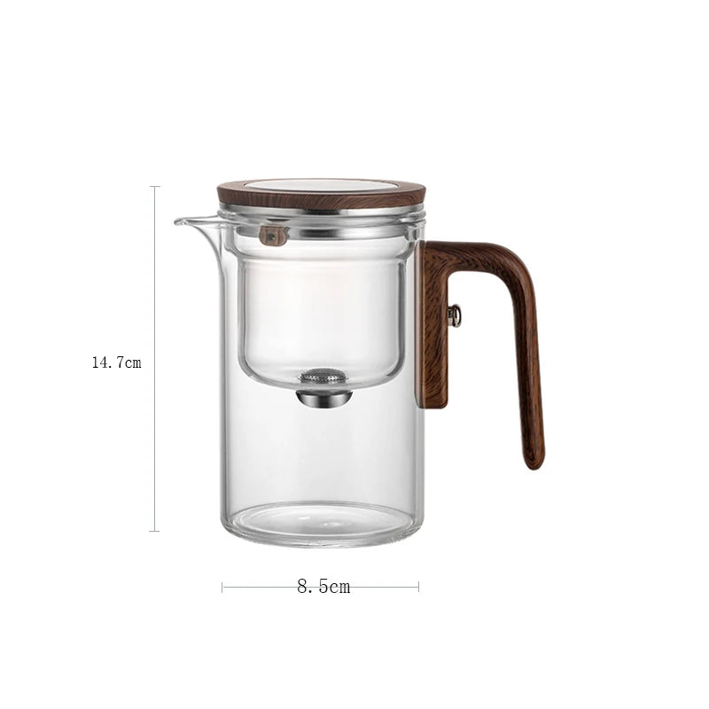 Fashion New Water Separation Inner Container Teapot One Click Magnetic Switch Tea Separation Filtration Glass Tea Pot