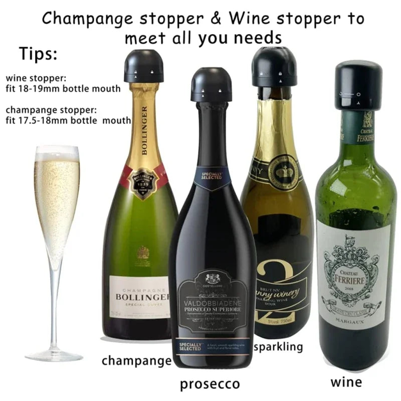 Wine Stopper 1/2 Piece Reusable Bar Accessories Silicone Sealing Champagne Cork Keep Wine Freshness Bottle Cap Barware Home