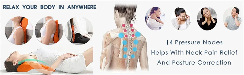 Cervical Traction Device Neck Massager for Cervical vertebra Shoulder Stretcher Trigger Point Massager Neck Acupressure Device