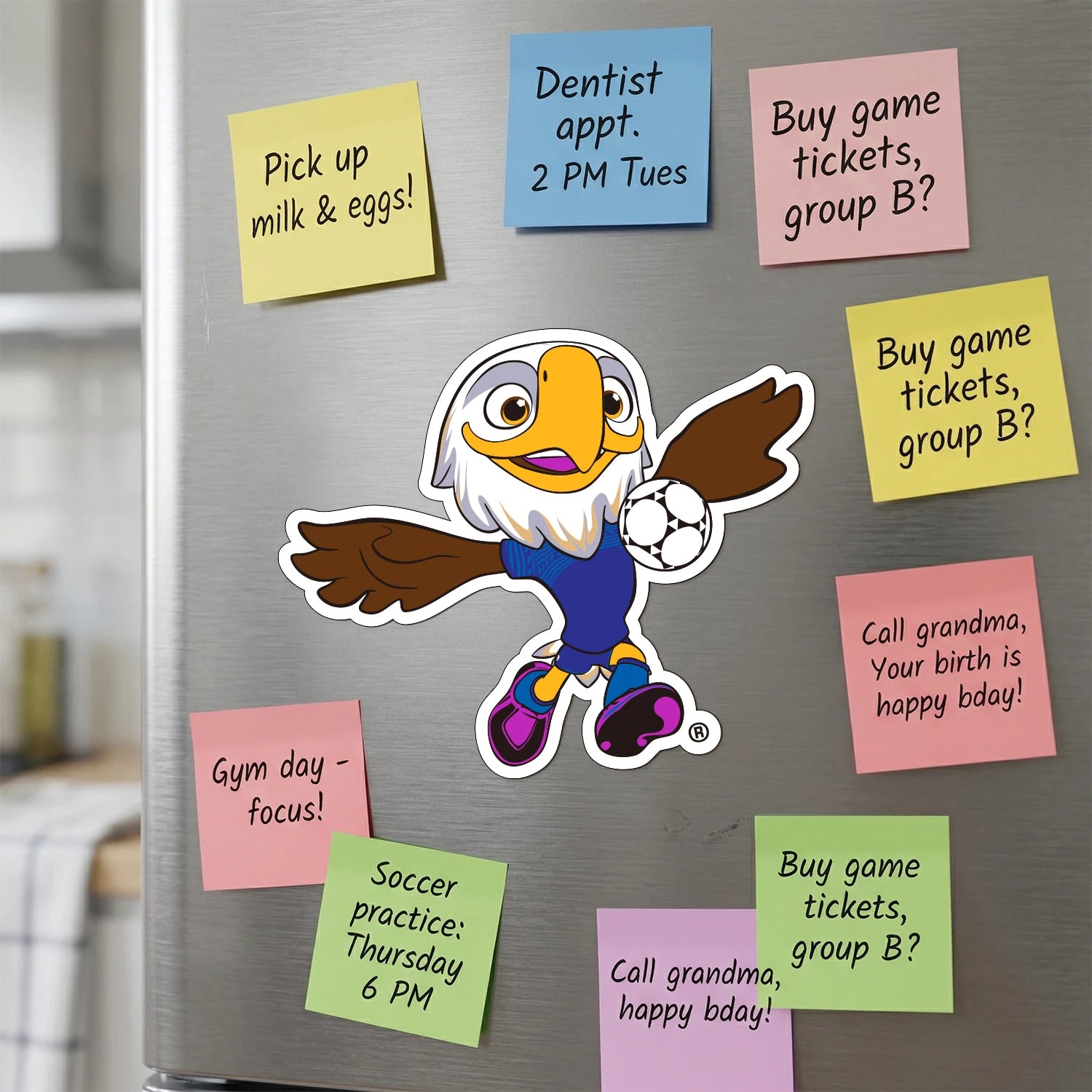 FIFA World Cup 2026 Official Fridge Magnet with Trophy, Host City & Mascot Design - Magnet Stickers for Refrigerator Souvenirs