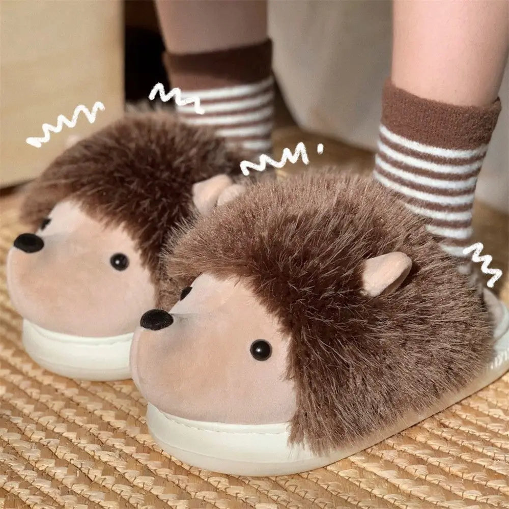 Cuddly Hug Cat Slippers Women Winter Home Fur Slides Kawaii Floor Shoes Furry Slippers Girl Kitty Mules Funny Cute Gift Slippers