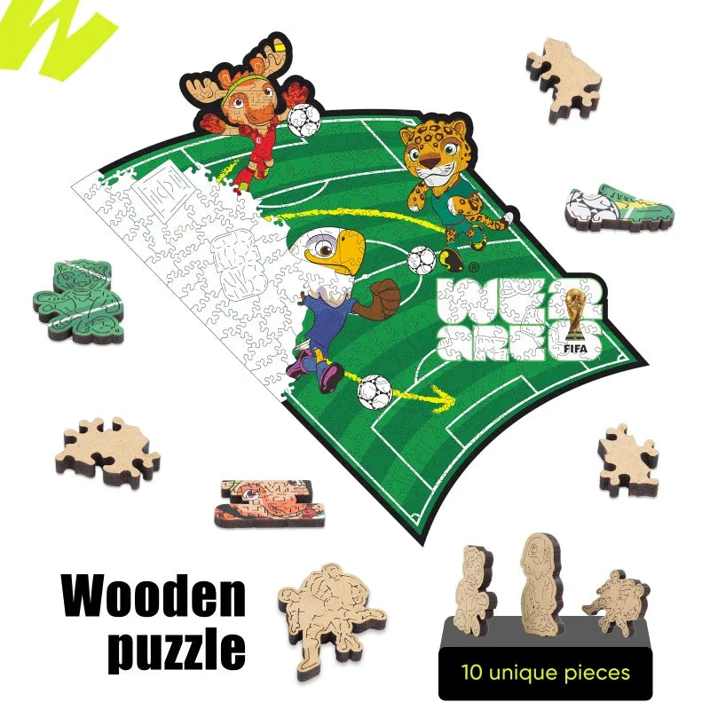 Football Match Style Wooden Jigsaw Puzzle"Game Time"FIFA World Cup DIY Toy Home Wall Decor Ideal Gift for Sports Enthusiasts