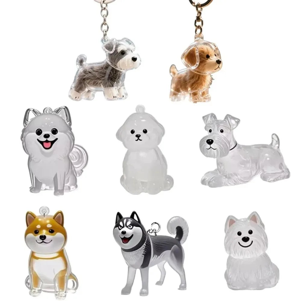 Dog Hair Storage Pendant Cute Keychain Car Key Chains Bag Pendant Couple Jewelry Souvenir Collection Gift Decoration Accessories