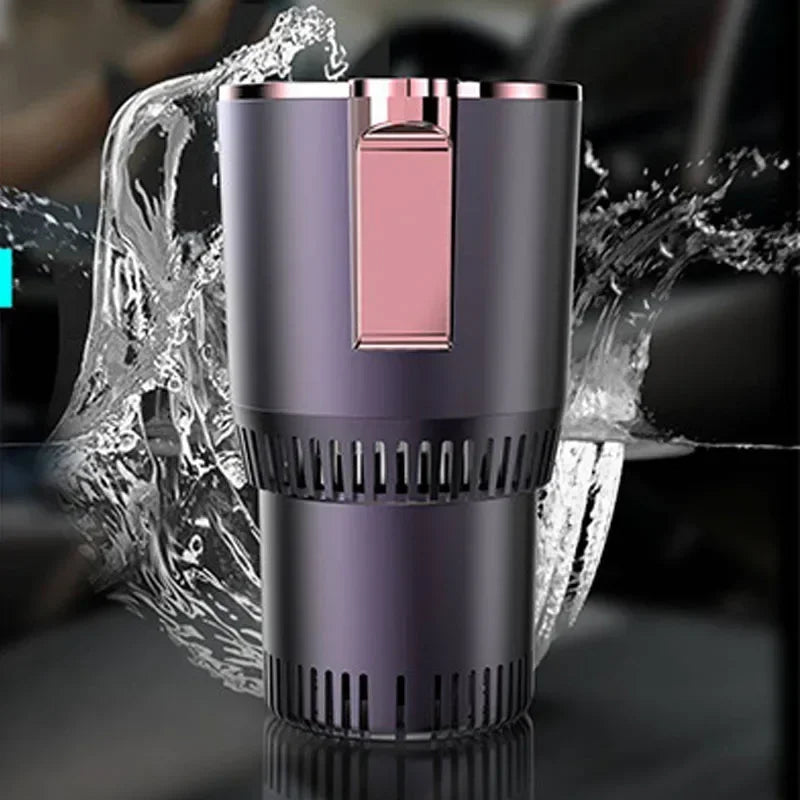 2-in-1 Smart Cooling Heating Car Cup Holder Intelligent Hot and Cold Cup Holder Mini Car Refrigerator Office Cooling and Heating