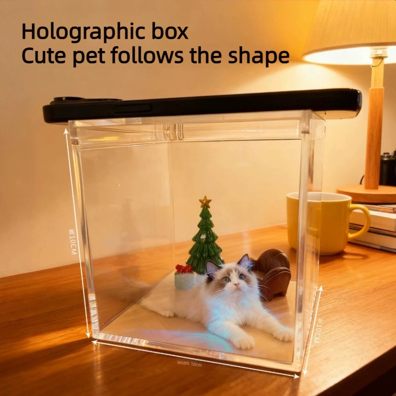 Pet Holographic Digital House, Memorial Decorative Item, Transparent Interactive Display Box High-Transparency Material Creative