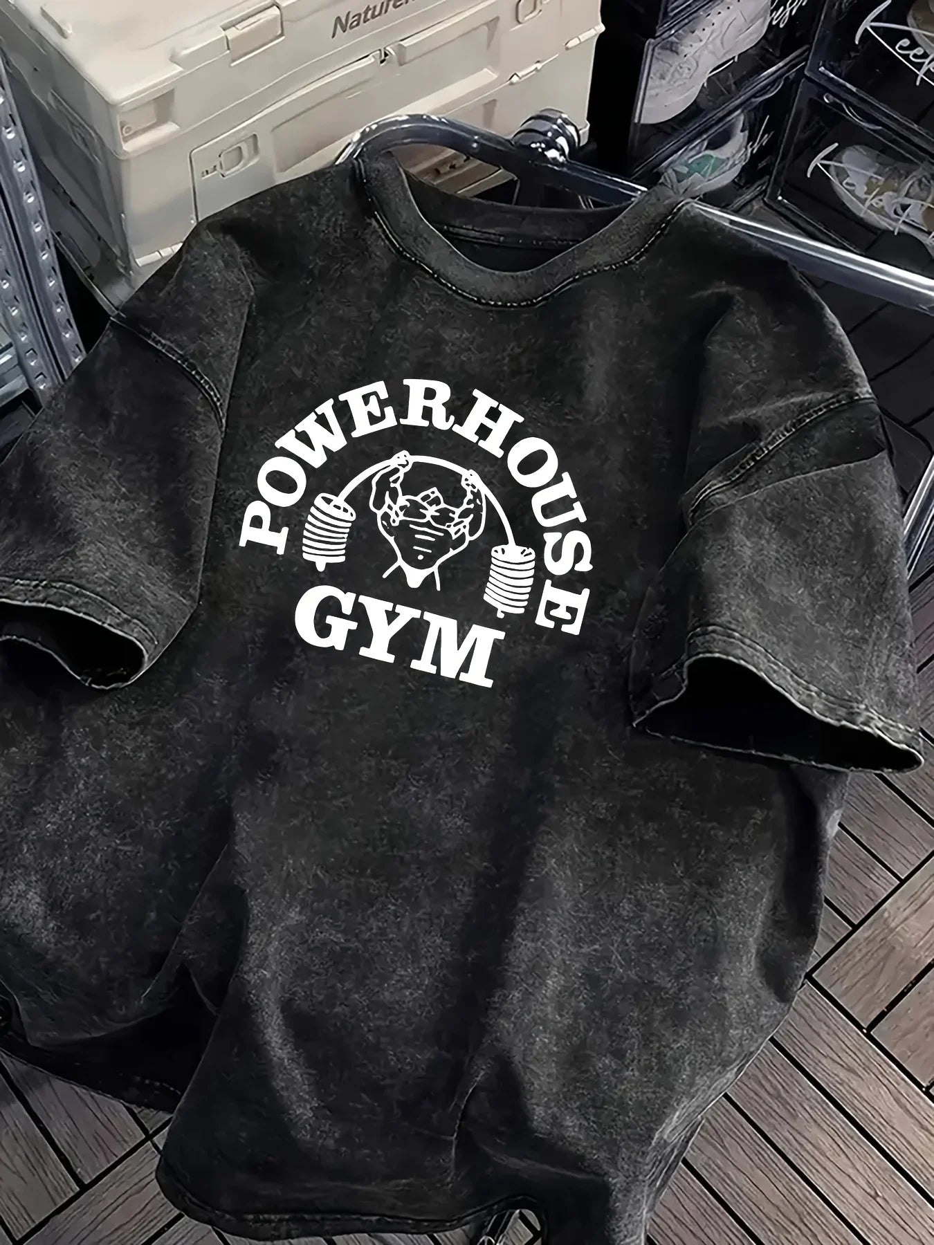 Retro Washed Gorilla World Gym Print 100% Cotton Men Women T-shirt Summer Autumn Daily Outdoor Sports Casual Street Short-sleeve