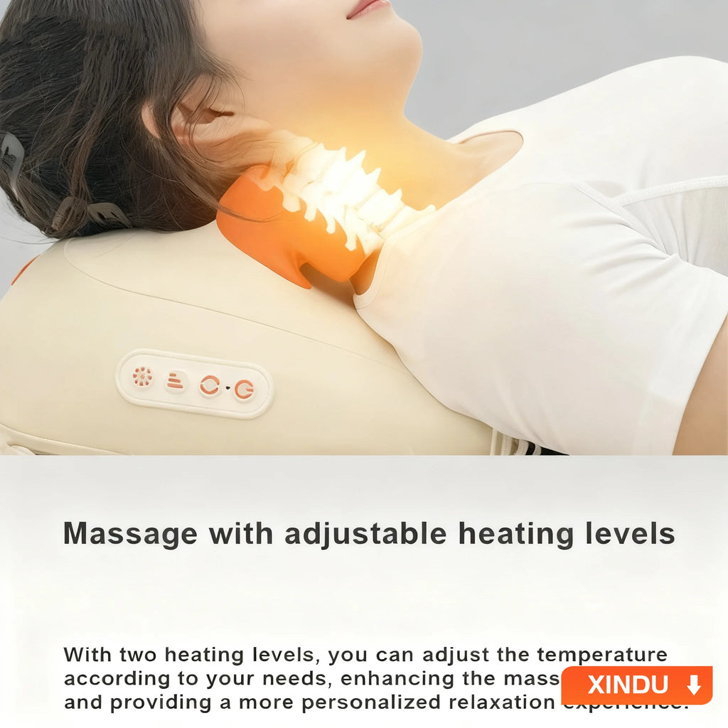 SPA Portable Pillow Massager Lazy Person Leading Shoulder Professional Super Strong Neck Massage Wireless Warm Pillow Type Massa