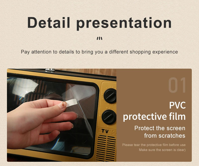 Phone Screen Magnifier Enlarged Expand Stand Phone Holder HD Video Amplifier Eyes Protection Retro TV Box For Iphone Xiaomi