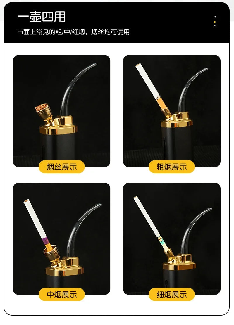 2026 New Hookah Bottle Personalized Engraving Pattern Portable Gift for Men's Thick Medium and Thin Tobacco 4 Water Bucket Pot