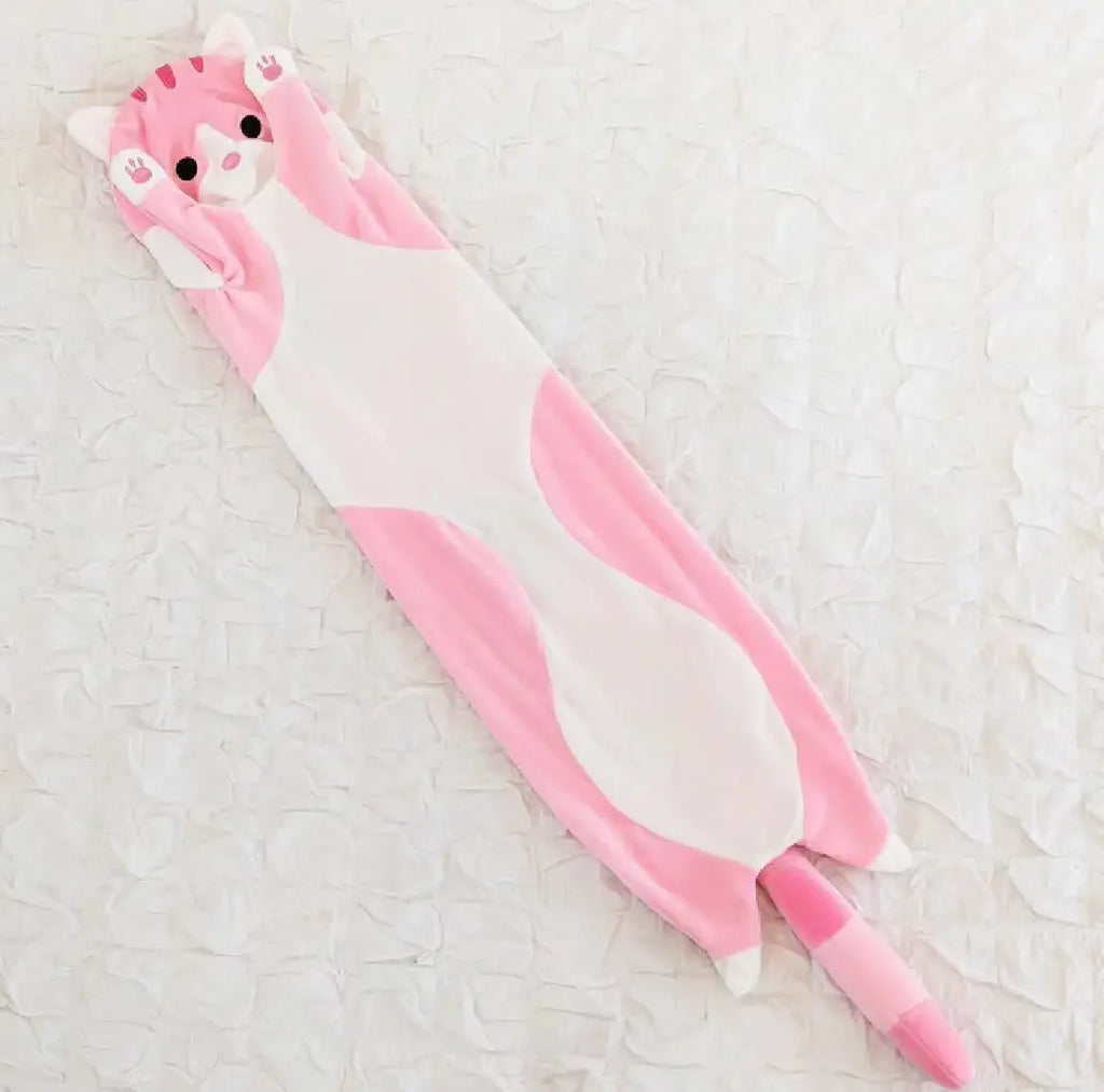 50cm Funny Joy Cute Soft Long Cat Plush Toys Pause Office Nap Pillow Bed Sleep Home Decor Doll for Kids Girl Gift