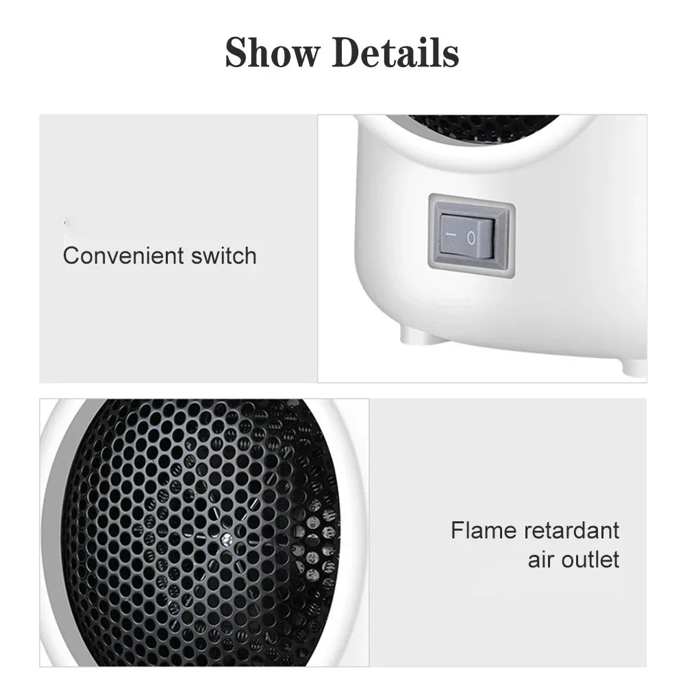 220V Hot Fan Heater Mini Electric Heater Desktop Quick Heating Home Portable Electric Heater For Home Office Warmer Hand Warmer