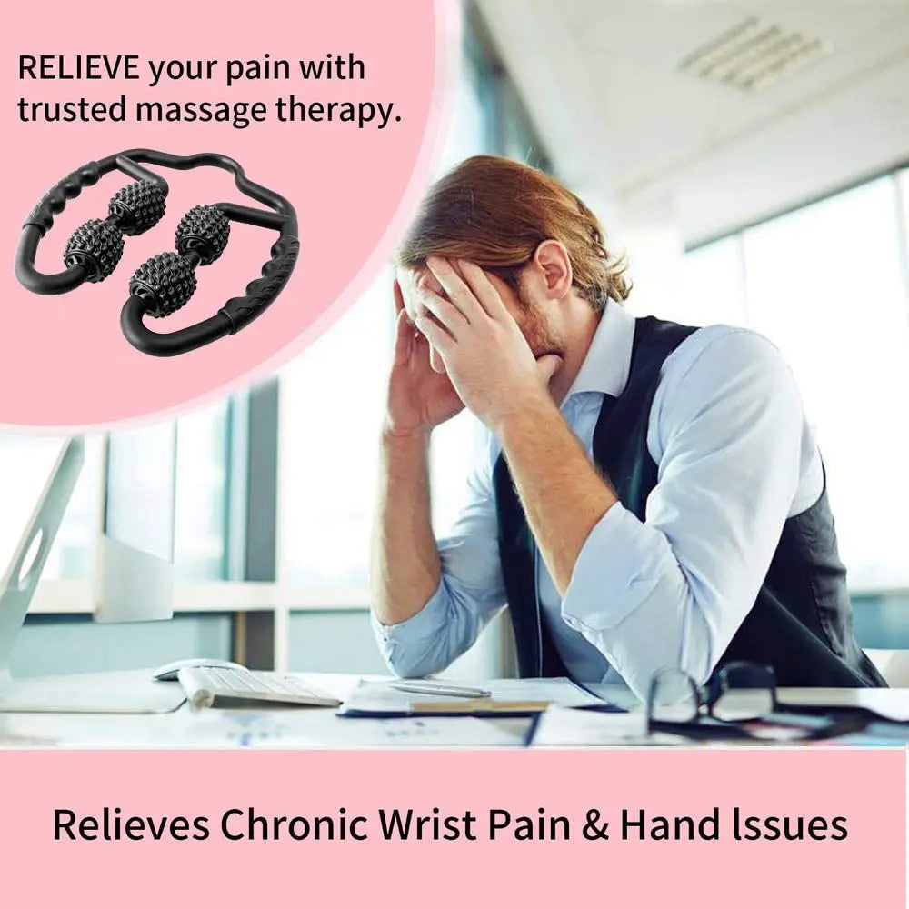 Release Post-Workout Soreness & Tension | 4-Wheel Massage Roller for Deep Muscle Relief, Legs, Back and Shoulders