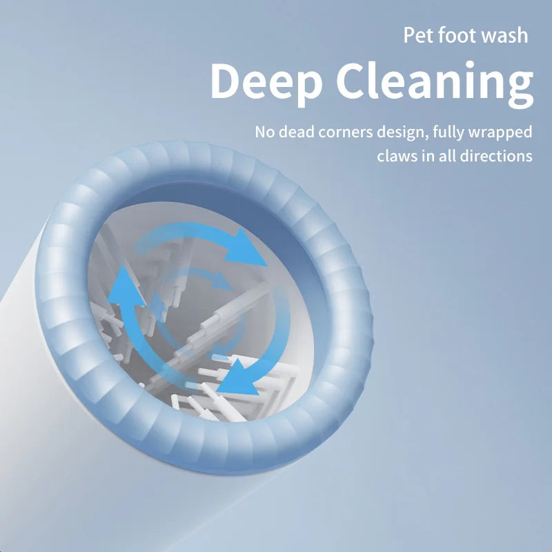 Pet Paw Cleaner Cup Automatic Dog Foot Washer with 360° Rotating Silicone Brush Portable Cleaning Tool for Bathing & Grooming