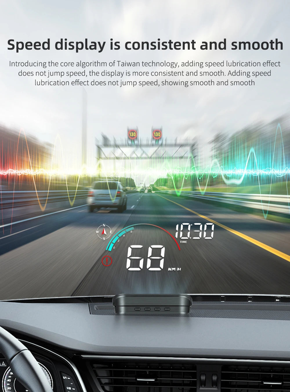 New M22 Car GPS Head Up Display Speed RPM KMH MPH HUD GPS Speedometer Projector Screen Dashboard with Odometer Overspeed Alarm