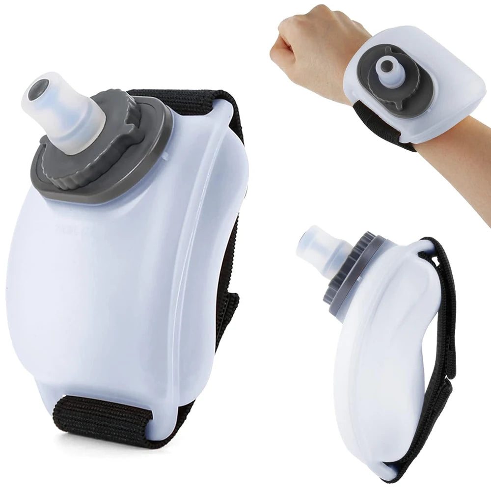 1PCS Wrist Water Bottle, Wearable HandsFree Silicone 200 ml Running Water Bottle,  Portable Cycling Marathon Rock Climbing Sport