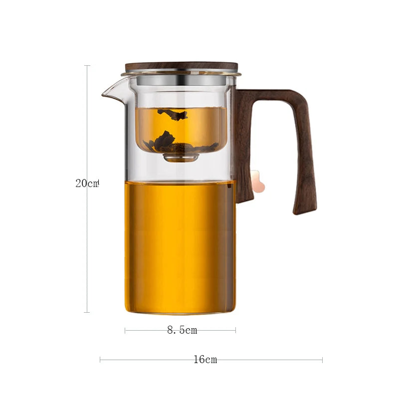 Fashion New Water Separation Inner Container Teapot One Click Magnetic Switch Tea Separation Filtration Glass Tea Pot