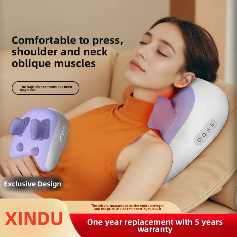 SPA Portable Pillow Massager Lazy Person Leading Shoulder Professional Super Strong Neck Massage Wireless Warm Pillow Type Massa