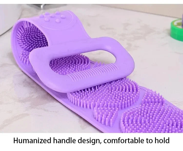 Silicone Back Scrubber for Shower Bath Body Brush Back Washer with Handle for Men and Women Deep Cleansing Massage Skin