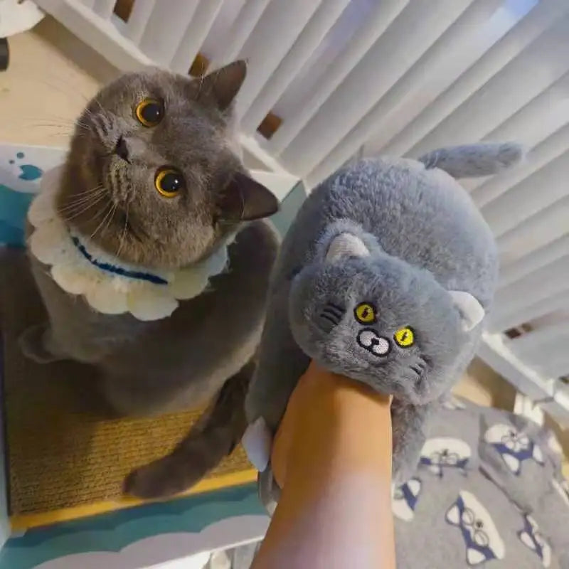 Cuddly Hug Cat Slippers Women Winter Home Fur Slides Kawaii Floor Shoes Furry Slippers Girl Kitty Mules Funny Cute Gift Slippers