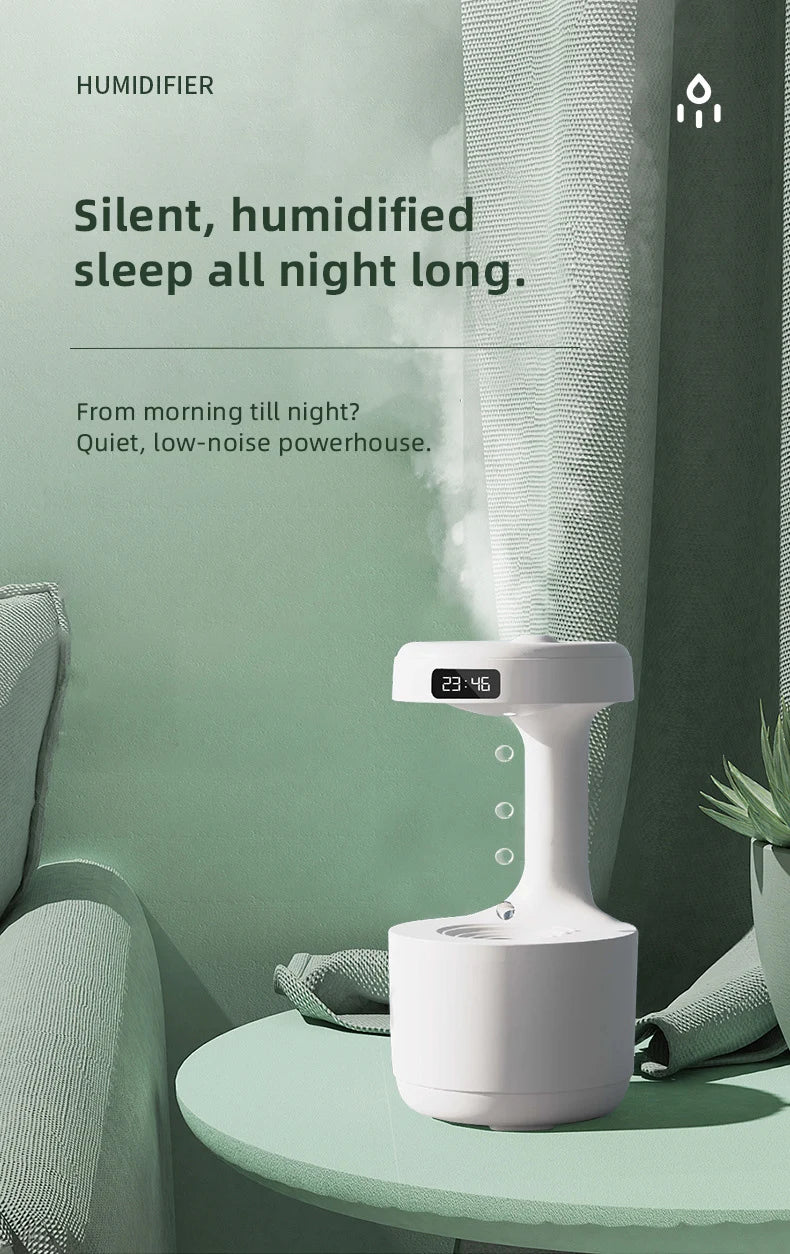 DIVEDEER Humidifier Home Office Desktop Water Replenishment Device Creative Backflow Anti gravity Water Drop Humidifier