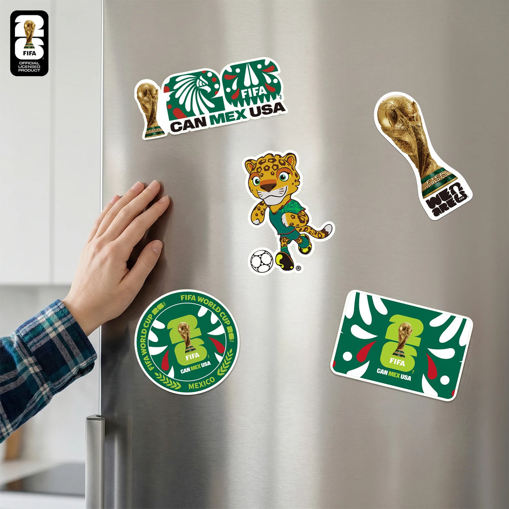 FIFA World Cup 2026 Official Fridge Magnet with Trophy, Host City & Mascot Design - Magnet Stickers for Refrigerator Souvenirs