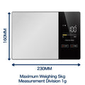 11LB / 5kg Stainless Steel Kitchen Food Scale Smart Kitchen Scale Food Calorie Nutritional Calculator Cooking Baking Scales
