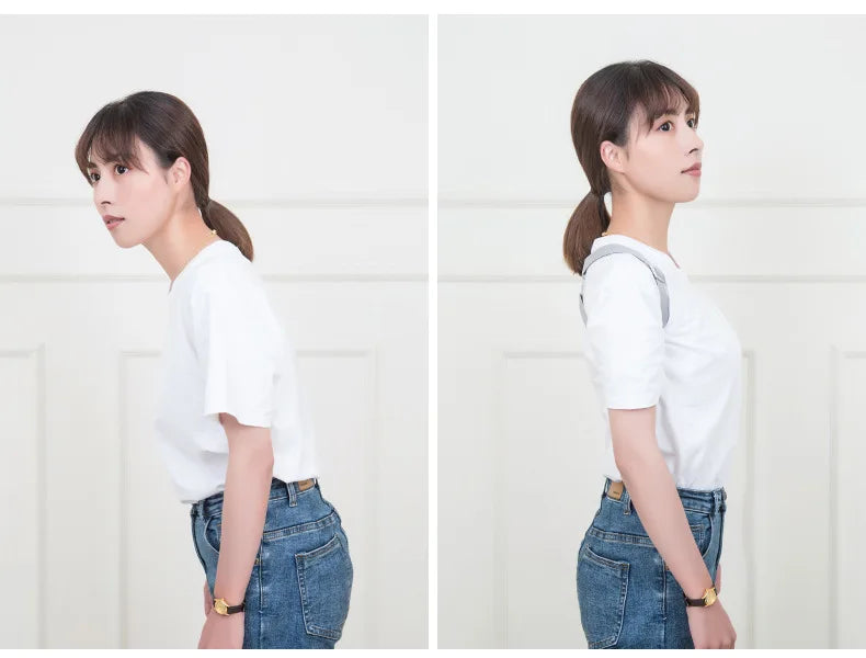 Adjustable Posture Corrector Smart Back Brace Vibration Reminder Invisible Shoulder Support For Neck Pain Relief Adult Kid