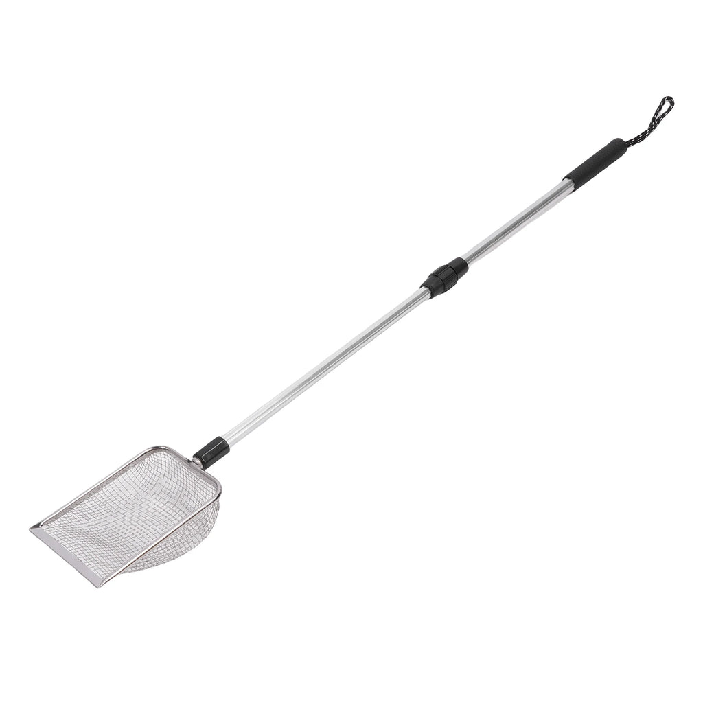 Cat Poop Shovel Stainless Steel Anti Bending Extendable Litter Sifting Shovel Anti Stick Long Handle Adjustable for Litter Box
