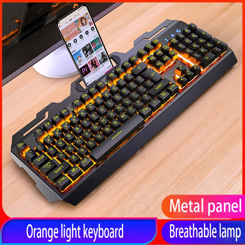GX2 Wired Combination 104 Keys Mechanical Feel Keyboard and Mouse Replaceable Waterproof RGB Backlight Keyboard And Mouse Cover,